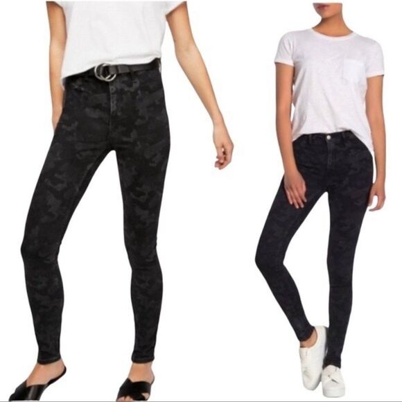 NWT Free People Camo High Waisted Cotton Skinny Jeans Long & Lean Jeggings 28 - Picture 1 of 6